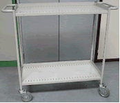 Bücherwagen aus Stahlrohr geschweisst