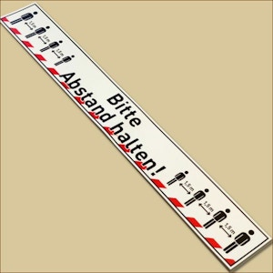 Bodenaufkleber BITTE ABSTAND HALTEN 600 x 75 mm PVC Antirutschband Bodenaufkleber BITTE ABSTAND HALTEN 600 x 75 mm PVC Antirutschband
