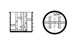 Planetenmischer mit Kreuzbalken- oder Scherflügel-Mischwerk Planetenmischer mit Kreuzbalken- oder Scherflügel-Mischwerk