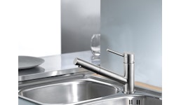 Schnee & Berg SOPRA ND Einhand-Spültischbatterie, Edelstahl massiv, Zugauslauf mit Schlauchbrause, Niederdruck Armatur, Schnee & Berg SOPRA ND Einhand-Spültischbatterie, Edelstahl massiv, Zugauslauf mit Schlauchbrause, Niederdruck Armatur,