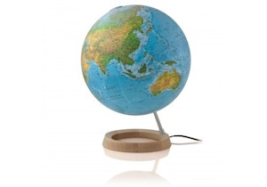Doppelbild Leuchtglobus 30cm mit ringförmigem Holzfuß Doppelbild Leuchtglobus 30cm mit ringförmigem Holzfuß