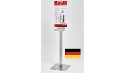 Desinfektionssäule aus Edelstahl für die hygienische Handdesinfektion - sofort! Desinfektionssäule aus Edelstahl für die hygienische Handdesinfektion - sofort!