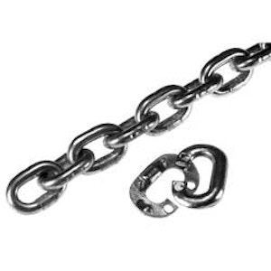 Rundstahlkette / Ankerkette 10 x 28 mm aus rostfreiem Rundstahlkette / Ankerkette 10 x 28 mm aus rostfreiem
