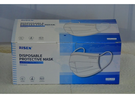 Hygienemasken 3-lagig, blau, BFE 95 %, Glasfaser- und latexfrei mit Metallbügel und elastischen Ohrschlaufen