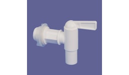 "Auslaufhahn 3/4"", 16 mm, PE-HD, weiss" "Auslaufhahn 3/4"", 16 mm, PE-HD, weiss"