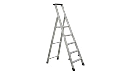 ALU-STUFENSTEHLEITER 5 STUFEN MIT BRÜCKE ALU-STUFENSTEHLEITER 5 STUFEN MIT BRÜCKE