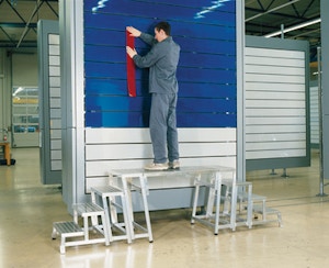 Plattform L.1000mm Alu.Riffelblech z.Verbinden zweier ModulArbeitspodeste Plattform L.1000mm Alu.Riffelblech z.Verbinden zweier ModulArbeitspodeste