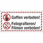 PVC Banner Plane Absperrbanner Unfall Gaffen Fotografieren Filmen verboten Ösen
