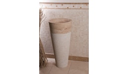 Natursteinbecken "Marta" Travertin Chiaro/Avorio 90x42 cm Natursteinbecken "Marta" Travertin Chiaro/Avorio 90x42 cm