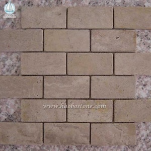 Naturstein Beige Honed Sandstein Mosaik Wand Fliesenverkleidung Naturstein Beige Honed Sandstein Mosaik Wand Fliesenverkleidung