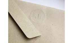 Briefpapier-Set aus Graspapier mit Prägung Briefpapier-Set aus Graspapier mit Prägung