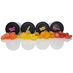 4x Alk. Fruchtgummi 11% Vol. Kirsch-Colada, Caipirinha, Gin-Tonic, Vodka-Orange, Erdbeer-Lime 4x Alk. Fruchtgummi 11% Vol. Kirsch-Colada, Caipirinha, Gin-Tonic, Vodka-Orange, Erdbeer-Lime
