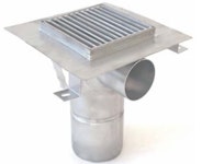 RINNENABLAUF 1-tlg. eckig Ø 50/75/110 mm vertikal RINNENABLAUF 1-tlg. eckig Ø 50/75/110 mm vertikal