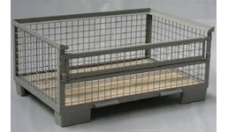 Gitterbox halb hoch mit kleiner Klappe auf der Langseite Gitterbox halb hoch mit kleiner Klappe auf der Langseite