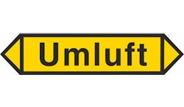 Luftrichtungspfeil, gelb/schwarz Luftrichtungspfeil, gelb/schwarz