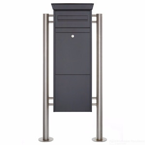 Paketbriefkasten freistehend BASIC 862-ST pulverbeschichtet mit Standelemente Edelstahl Paketbriefkasten freistehend BASIC 862-ST pulverbeschichtet mit Standelemente Edelstahl