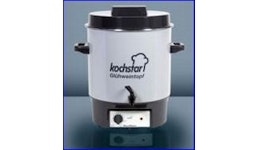 Haushaltskäsekessel, 27 liter, mit Ablasshahn, Kunststoff Haushaltskäsekessel, 27 liter, mit Ablasshahn, Kunststoff