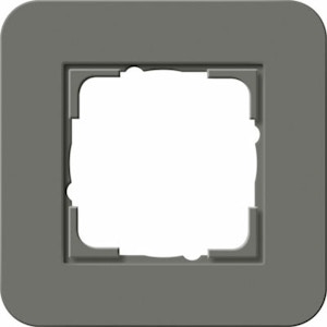 Gira E3 Abdeckrahmen 1-fach, Dunkelgrau Soft-Touch / Reinweiß glänzend Gira E3 Abdeckrahmen 1-fach, Dunkelgrau Soft-Touch / Reinweiß glänzend