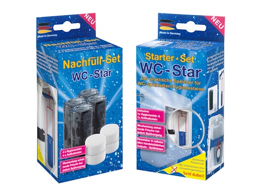"WC-Star" - der praktische Hygienesteinhalter für Spülkästen
