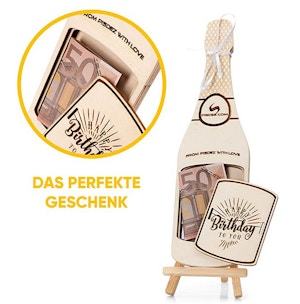 PISDEZ Geldgeschenkverpackung im Sektflaschen-Design PISDEZ Geldgeschenkverpackung im Sektflaschen-Design