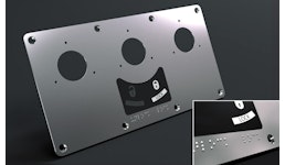 Aluminiumfrontplatte auch mit Braille Aluminiumfrontplatte auch mit Braille