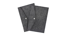Dokumententasche / Sammeltasche A4 quer mit Druckknopf aus Filz in grau- 2 Stück Dokumententasche / Sammeltasche A4 quer mit Druckknopf aus Filz in grau- 2 Stück