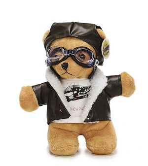 Pilotbär mit Fliegermütze und Fliegerbrille aus Plüsch Pilotbär mit Fliegermütze und Fliegerbrille aus Plüsch