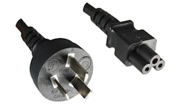 Argentinien-Stecker, 3-polig, 1,8 m, mit Kleingerätedose C5, schwarz Argentinien-Stecker, 3-polig, 1,8 m, mit Kleingerätedose C5, schwarz