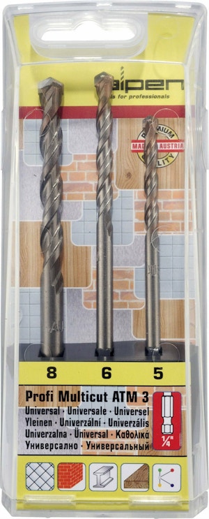 Alpen MultiCut 100803100 Hartmetall Mehrzweckbohrer-Set 3teilig 5 mm, 6 mm, Alpen MultiCut 100803100 Hartmetall Mehrzweckbohrer-Set 3teilig 5 mm, 6 mm,