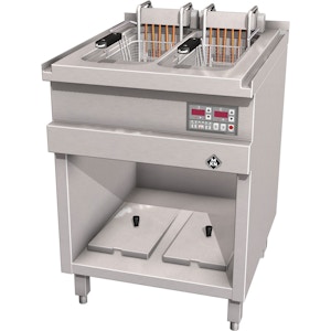 Elektro-Fritteuse, 2 Becken, 12,5 L, London 2 mit elektronischer Regelung Elektro-Fritteuse, 2 Becken, 12,5 L, London 2 mit elektronischer Regelung