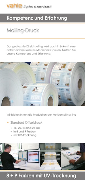 Mailingdrucksachen im UV-Offsetdruck Mailingdrucksachen im UV-Offsetdruck