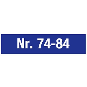Legendenschild, doppelseitig bis 10 Buchst., Grund: weiß/Schrift: schwarz Legendenschild, doppelseitig bis 10 Buchst., Grund: weiß/Schrift: schwarz
