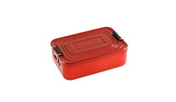 Brotdose rot mit Gravur, Aluminium Brotdose rot mit Gravur, Aluminium