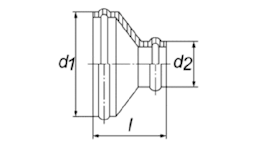 39.000.25.622 Uebergangsrohr M+H D1=70 mm/D2=60 mm 39.000.25.622 Uebergangsrohr M+H D1=70 mm/D2=60 mm
