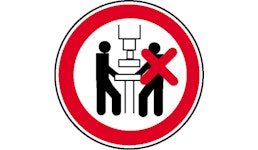 Verbotsschild, Maschine nur von einer Person zu bedienen, 100mm / Alu, geprägt