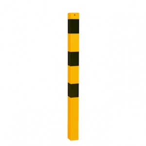 Absperrpoller P 2450 - Vierkant 70 x 70 mm, gelb beschichtet mit 3 schwarzen Warnstreifen Absperrpoller P 2450 - Vierkant 70 x 70 mm, gelb beschichtet mit 3 schwarzen Warnstreifen