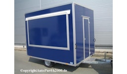 Verkaufsanhänger/ AP2000 Imbiss Fahrzeug Anhänger Verkaufswagen Blau 3. mtr. Neu