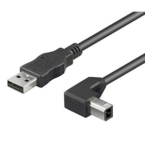 USB 2.0 Kabel A-Stecker, B-Stecker abgewinkelt schwarz USB 2.0 Kabel A-Stecker, B-Stecker abgewinkelt schwarz