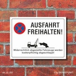 Schild Ausfahrt freihalten Parkverbot Halteverbot 200 x 150 mm 3 mm Alu-Verbund