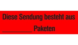 Transportetiketten "Diese Sendung besteht aus _____ Paketen" Transportetiketten "Diese Sendung besteht aus _____ Paketen"