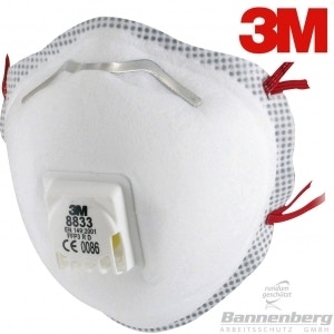 8833 3M™ Atemschutzmaske FFP3 R D mit Ausatemventil 8833 3M™ Atemschutzmaske FFP3 R D mit Ausatemventil