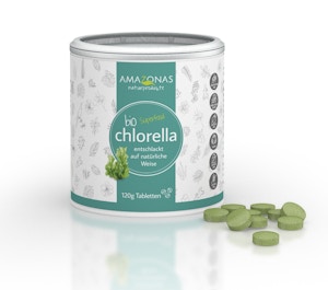 BIO Chlorella Presslinge in 120g und 300g Dosen etikettiert oder neutral BIO Chlorella Presslinge in 120g und 300g Dosen etikettiert oder neutral