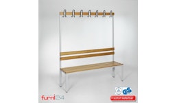 Umkleidebank einseitig 150 cm x 43 cm x 170 cm Umkleidebank einseitig 150 cm x 43 cm x 170 cm