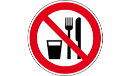 Verbotszeichen - Essen und Trinken verboten Verbotszeichen - Essen und Trinken verboten
