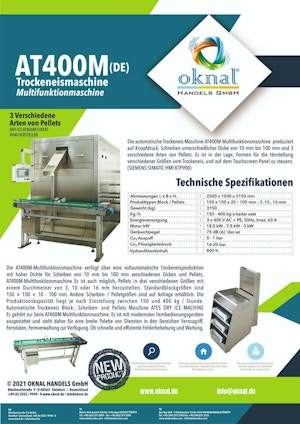 Trockeneis Produktionsanlage Pelletierer AT-400M Dry Ice Maker Trockeneis Produktionsanlage Pelletierer AT-400M Dry Ice Maker