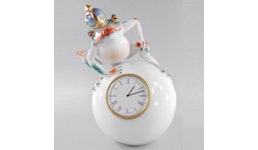 Uhr Froschkönig - Porzellanfigur Uhr Froschkönig - Porzellanfigur