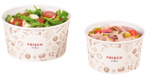 Salatschale aus Karton «FRISCH & fein» mit PE-Beschichtung Salatschale aus Karton «FRISCH & fein» mit PE-Beschichtung