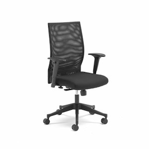 Bürodrehstuhl MILTON mit Netzrückenlehne, Textilbezug schwarz Bürodrehstuhl MILTON mit Netzrückenlehne, Textilbezug schwarz