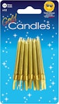 Gold Kerzen (12 Steckkerzen, Kuchenkerzen, Geburtstagskerzen, Partykerzen)