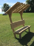 Gartenbank mit Sonnenschutz in Eiche rustikal Gartenbank mit Sonnenschutz in Eiche rustikal